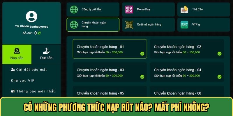 Dịch vụ nạp vốn có FREE không?